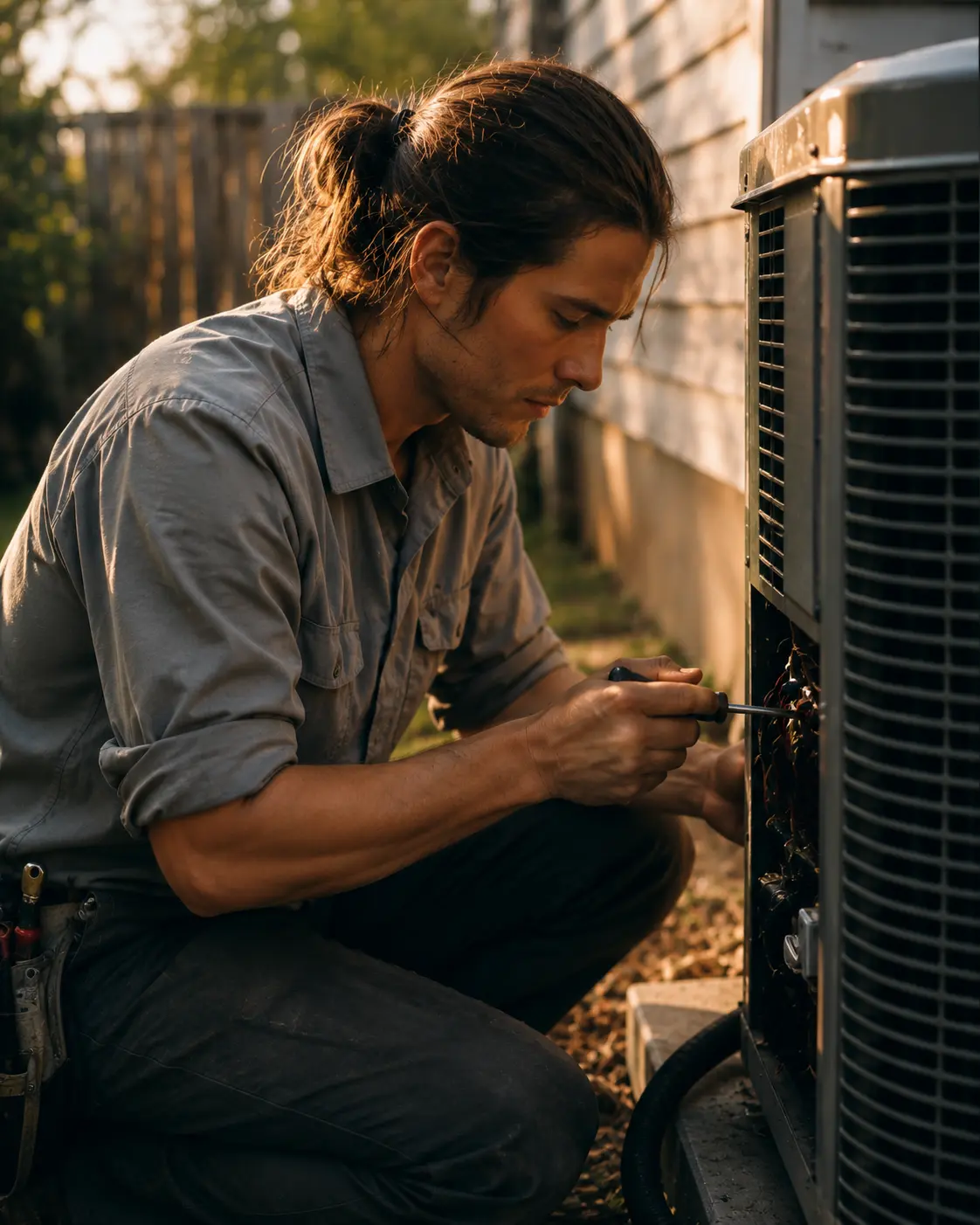 HVAC technician at work
