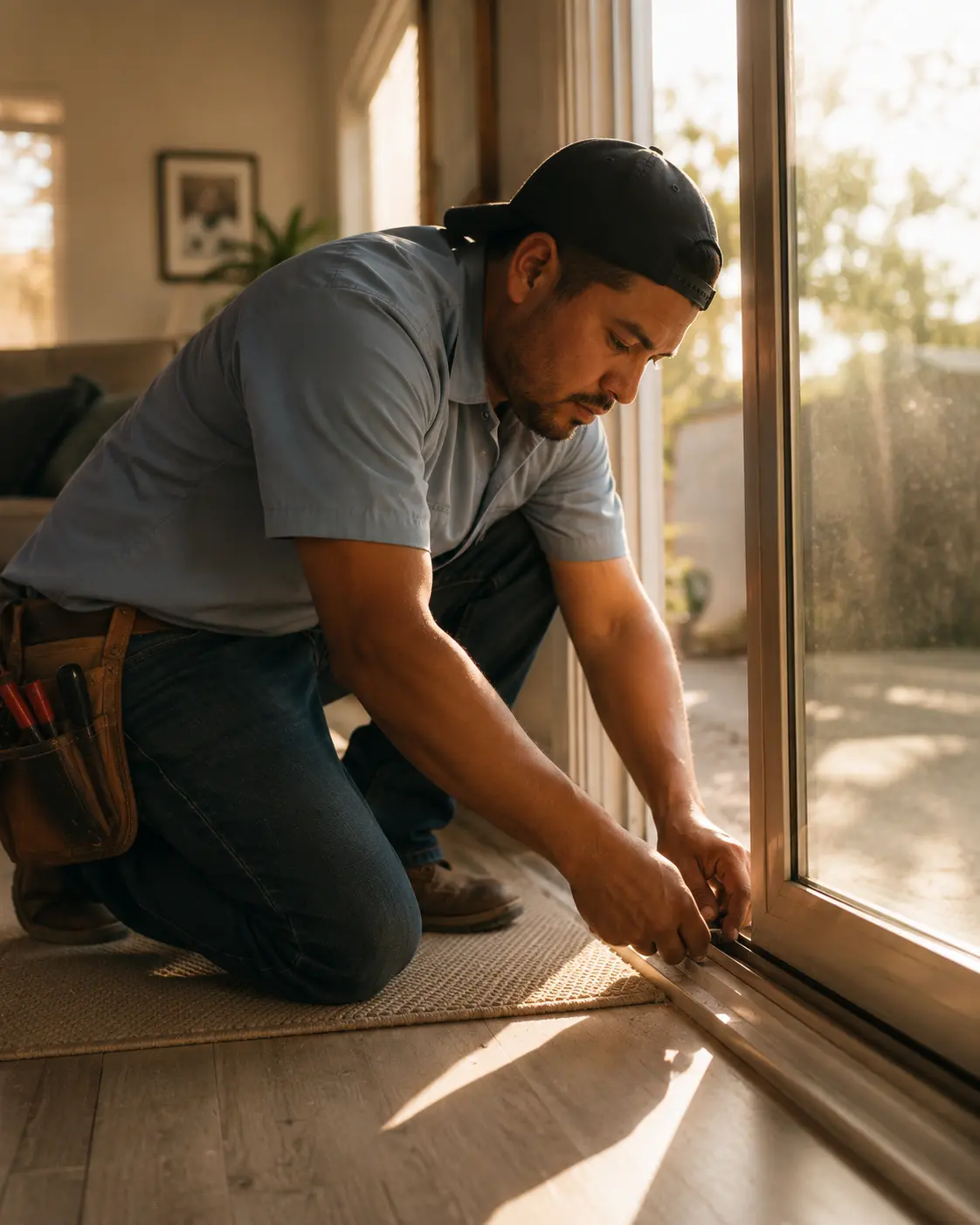 Sliding Door technician at work